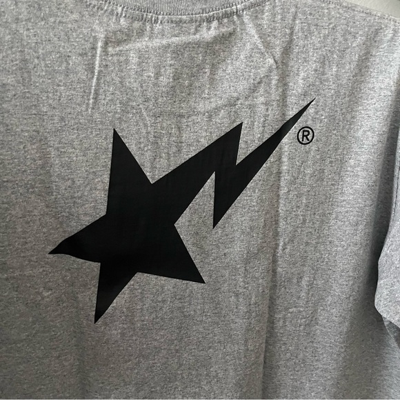 BATHING APE sz L Gray Tee BAPESTA Tshirt Short Sleeve BAPE Japan - Picture 7 of 9
